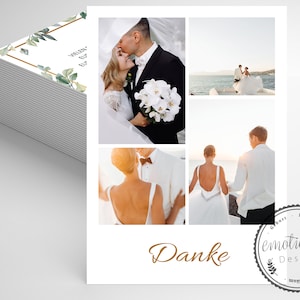 Dankeskarte Hochzeit, Personalisierte Danksagung mit Foto, Foto Hochzeitsdanksagung, Danksagungskarte, Danke, Papeterie, persönliche QR-Code