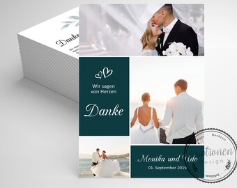 Dankeskarte Hochzeit, Personalisierte Danksagung mit Foto, Foto Hochzeitsdanksagung, Danksagungskarte, Danke, Papeterie, Danke