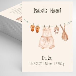 Geburtsankündigung, Dankeskarte Baby, Fotokarte, Baby-foto-Karte, Ankündigung zur Geburt, Taufe, Baby Karte, A6, Boy, Girl, Naemi