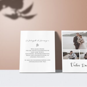 Dankeskarte Hochzeit, Personalisierte Danksagung mit Foto, Hochzeitsdanksagung, Danksagungskarte, Hochzeitspapeterie, Papeterie, Laura