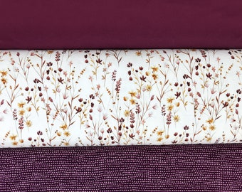 Meadow Jersey Family Fabrics and/or matching Biojersey Meadow Flowers Dried Flowers fabric package