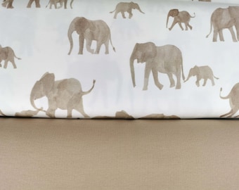Elephants Jersey Family Fabrics und/oder passender Ribjersey beige Family Fabrics Stoffpaket Kinder Baby Herren