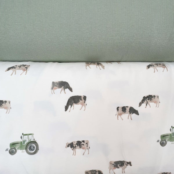 Cows Jersey und/oder Ribjersey desert sage Family Fabrics Stoffpaket Kinder Baby Herren Herbst Winter