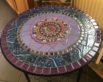 Mosaic table, handmade unique piece for the garden