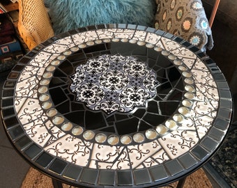 Mosaic table, handmade unique piece for the garden