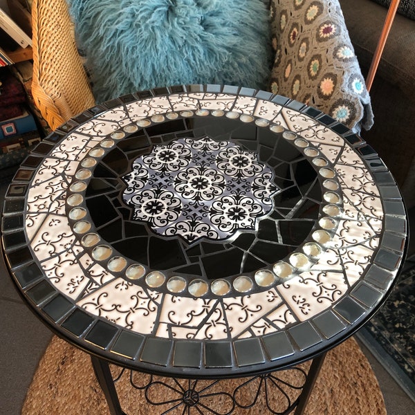 Mosaic table, handmade unique piece for the garden