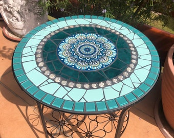 Mosaic table, handmade unique piece for the garden