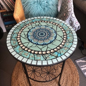 Mosaic table, handmade unique piece for the garden