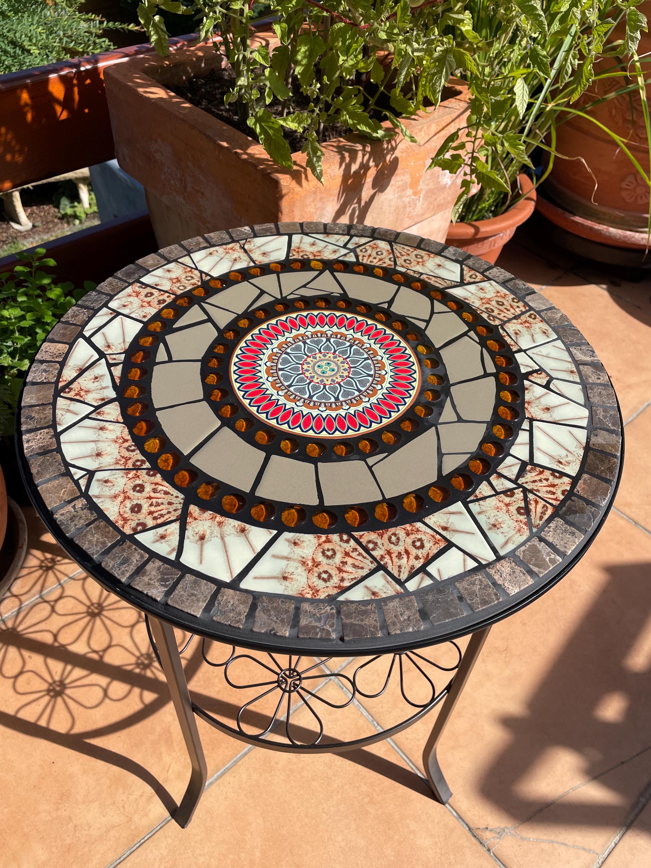 Mosaiktisch rund 60 cm
