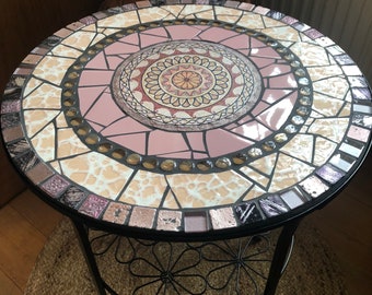 Mosaic table, handmade unique piece for the garden