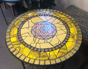 Mosaic table, handmade unique piece for the garden