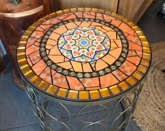 Mosaic table, handmade unique piece for the garden