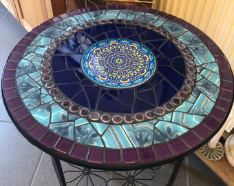 Mosaic table, handmade unique piece for the garden