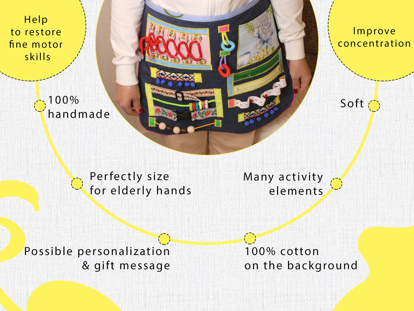 Fidget Apron Birthday Gift for Elderly Mom Wheelchair Etsy