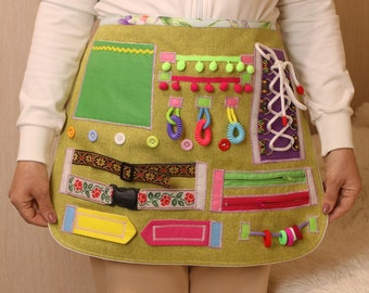 Fidget activity apron, Fidget blanket for dementia, Busy hands quilts, Elderly sensory gifts, Nursing home gift for adhd