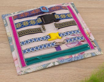 Adhd gifts - Alzheimers blanket - Busy fiddle blanket - Activity sensory mat - Fidget quilt dementia