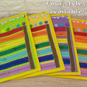 Rainbow Zipper Fidget Blanket: Sensory Toy for Toddlers