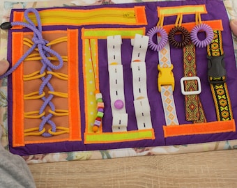 Fidget blanket for dementia - Tactile sensory quilt - Special needs toys - Busy hands quilt - Alzheimer's awareness gift