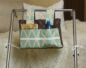 Personalized Walker Pouch with Pockets: Wheelchair Tote Bag Accessory