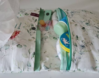 Changing bag, diaper bag eucalyptus customizable