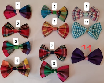 Fabric bow for clown hat with pin
