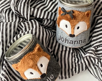 Stoffwittchen - Fox Money Box with Money Fox/ Name
