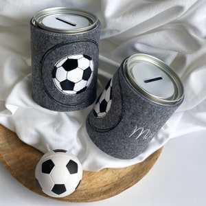 Stoffwittchen - Spardose Fußball mit Name