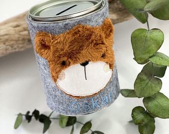 Stoffwittchen - Spardose Bär/ Teddybär mit Name