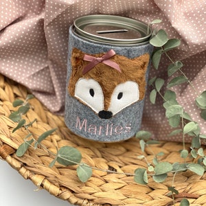 Stoffwittchen - Spardose Fuchs mit Sparfuchs/ Name