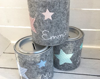 Stoffwittchen - money box stars with name