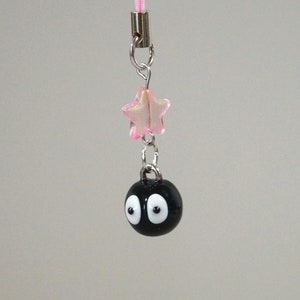 Soot sprite charm, Soot sprite phone charm, Handmade polymer clay charm, Cute phone charm, Anime keychain phone accessory