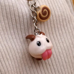 Poro League of Legends Charm, Polymer Clay Keychain, Gamer Purse & Bag Accessory