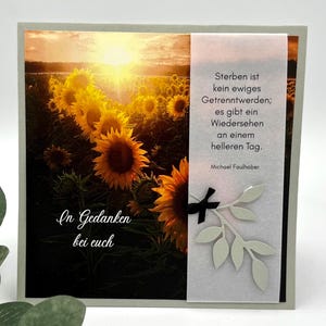 Trauerkarte Sonnenblume Blumen Sonnenuntergang mit Spruch TRAUER-2409
