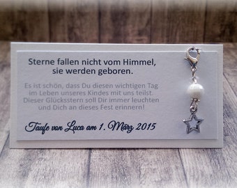 Gastgeschenk Tischkarte Kommunion Konfirmation Taufe Geburtstag Jugendweihe Hochzeit Sternchen Stern weiß