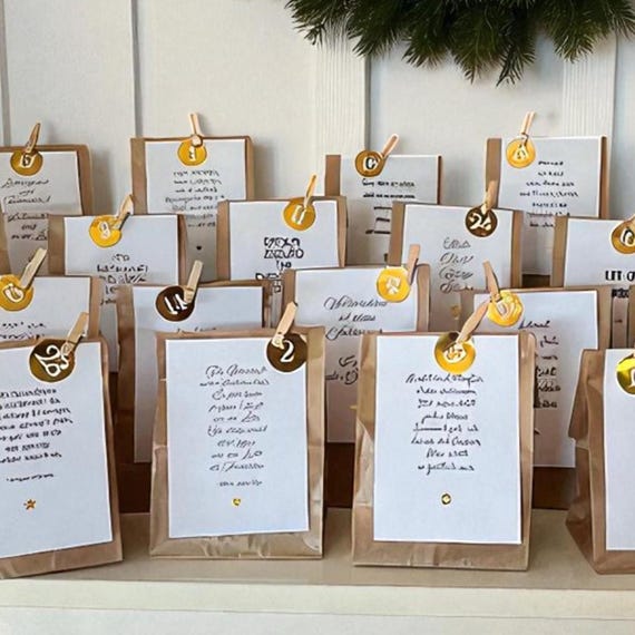 Adventskalender Zum Selberbefüllen – 25 Boxen Mit Goldfolien-Akzenten & Zahlenaufklebern, DIY Weihnachts-Countdown