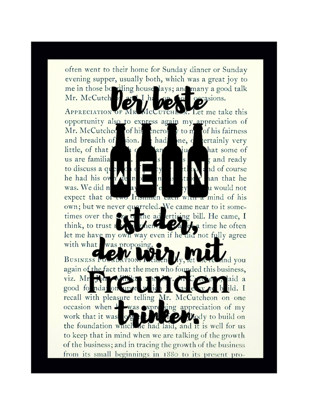 Bedruckte Buchseite Deko Schild Geschenk Spruch Wein Freunde Etsy