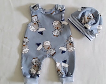 Romper suit, romper suits, romper and hat for dolls, doll romper, pants, doll pants, hat, size 40 to 43 cm