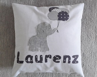 Kissenbezug, Geburtskissen, Kissen mit Namen, personalisiert, Namenskissen, Taufkissen, Geschenk zur Geburt,  Kinder, Jungen, Größe 40x40 cm