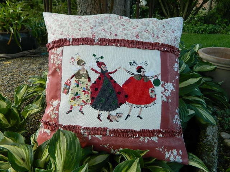 Pillow cover, pillow case, sofa cushion, pillow, hand embroidered, decorative pillow, home decoration, image 1