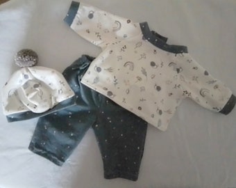 Doll trousers, doll hat, doll shirt, doll set, trousers, hat, T-shirt size 30 to 50 cmBaby Born