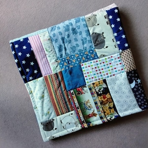 Crawling blanket 107 x 110 cm blanket baby blanket colorful animals cotton blanket patchwork blanket play blanket