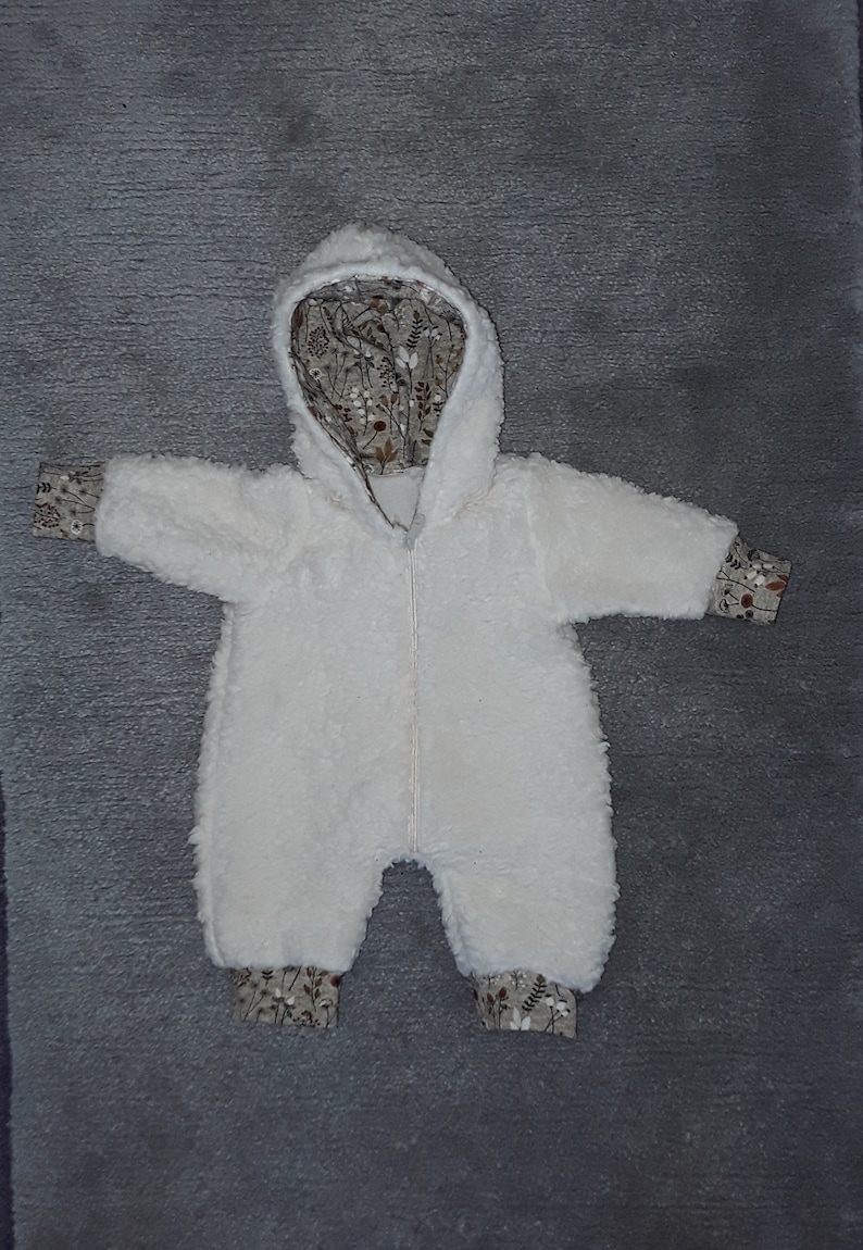 Doll snowsuit, snowsuit for dolls sizes 25 to 50 cm Beige, Blätter