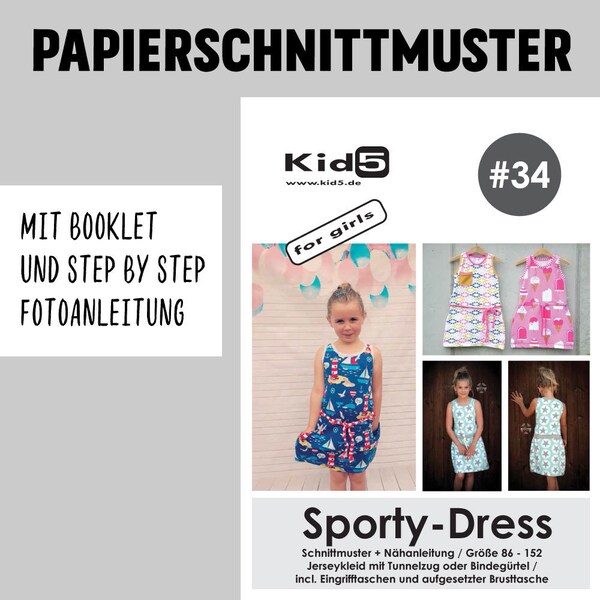 Papierschnittmuster Sporty-Dress /Jersey Kleid #34