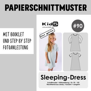 Paper cut pattern "Sleeping Dress" nightgown in A-line #90