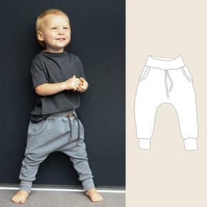 PDF Pattern / &quot;Baggy-Pants-Baby&quot; Pants Sewing Pattern & Instructions / eBook