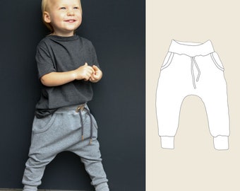 Wzór PDF / Spodnie „Baggy-Pants-Baby” Spodnie Wzór szycia i instrukcja szycia / eBook