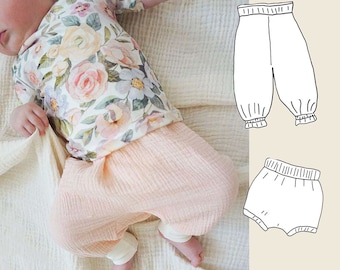 PDF eBook "Cutie-Pants-Baby & Bloomer" for muslin sewing patterns and sewing instructions