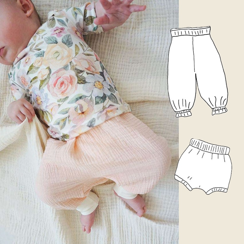 Cutie-Pants-Baby & Bloomer / Patrón de costura para muselinas y tejidos / Descarga PDF imagen 1