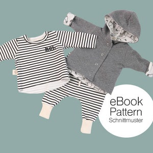Conjunto salón bebé / 3 patrones / camisa + pantalón + chaqueta / Descargar PDF