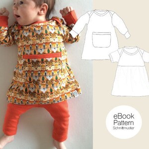 Baby Basic Dress Sewing Pattern Baby Dress Made of Jersey / 2 Variants / PDF